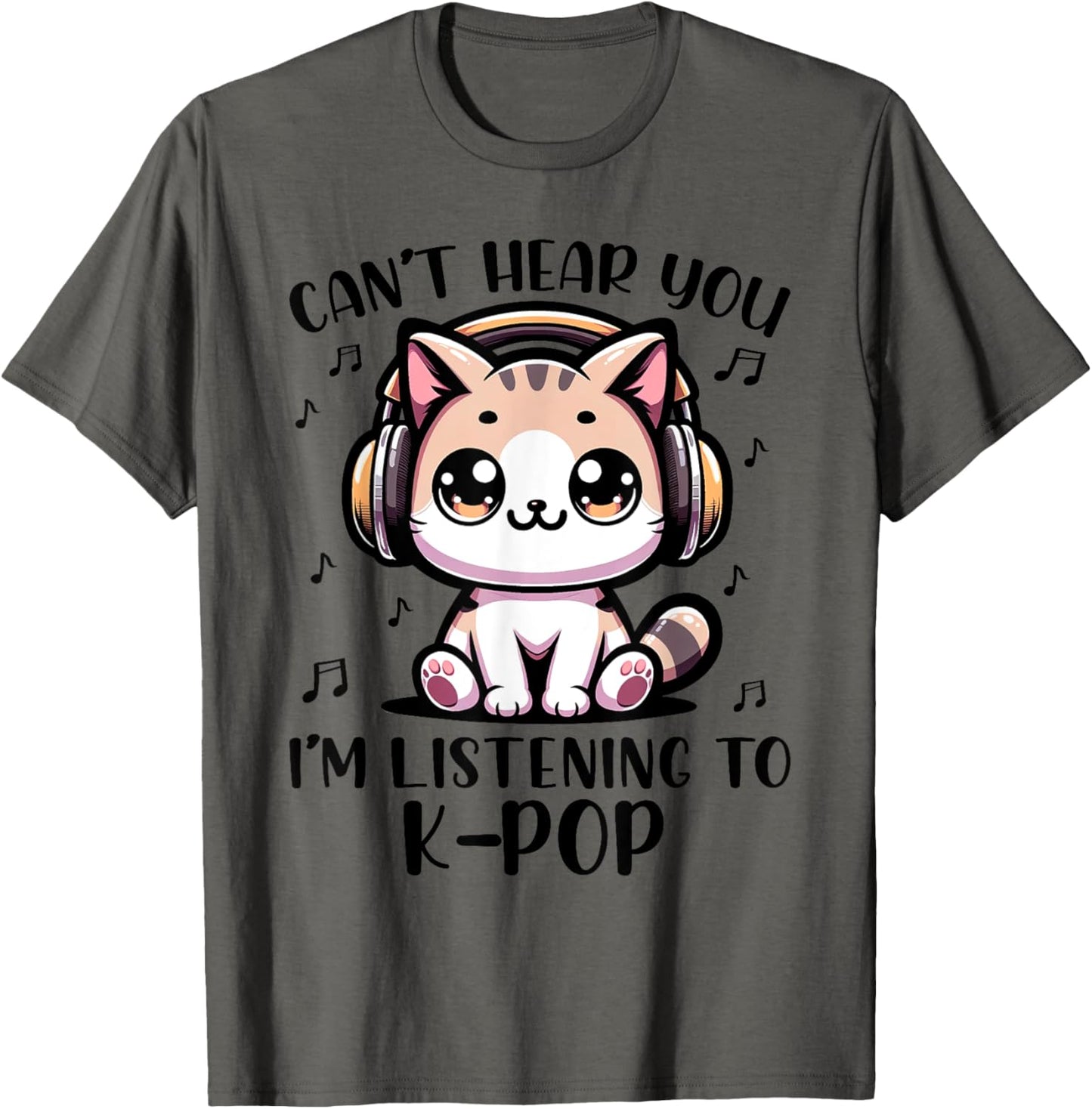 Funny Cat K-pop For Kids Teens Girls K pop Korean Pop Music T-Shirt