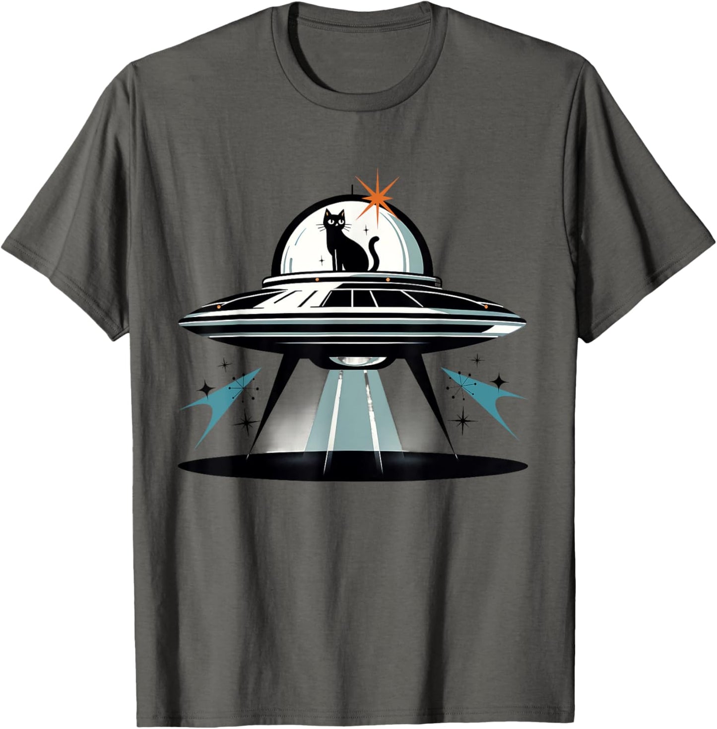 Midcentury Mid Century Cat Retro Atomic Age Space Capsule T-Shirt