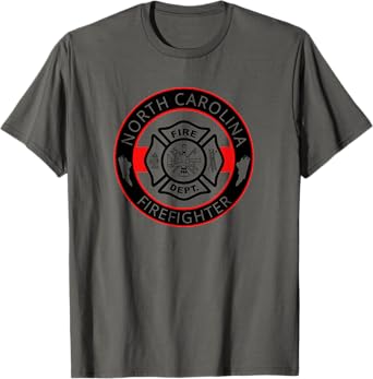North Carolina Firefighter NC Fire Department Thin Red Line T-Shirt