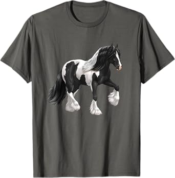 Black & White Piebald Pinto Gypsy Vanner Draft Horse T-Shirt