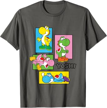Super Mario Bros Yoshi Color Retro Expression Portraits T-Shirt
