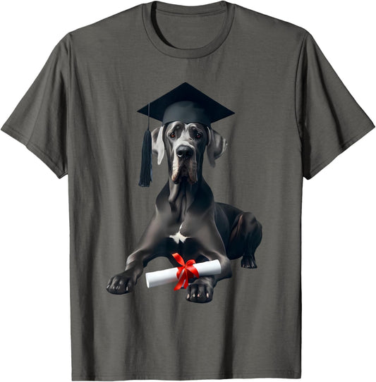 Great Dane Dog Graduation Cap Training School Graduate Owner T-Shirt