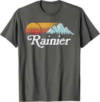 Retro Vibe Mount Rainier Vintage Mountains & Sun T-Shirt