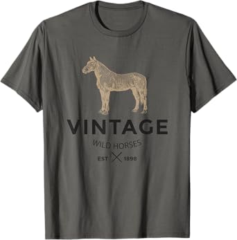 Vintage Wild Horses - Wild Horse Distressed Fashion T-Shirt