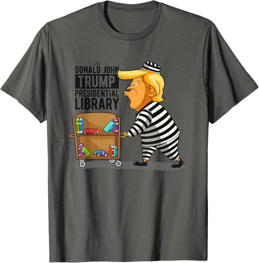 Anti-Trump Library Funny Grey T-Shirt
