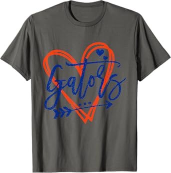 Retro Gators Heart Name Apparel Design for Men Women Kids T-Shirt