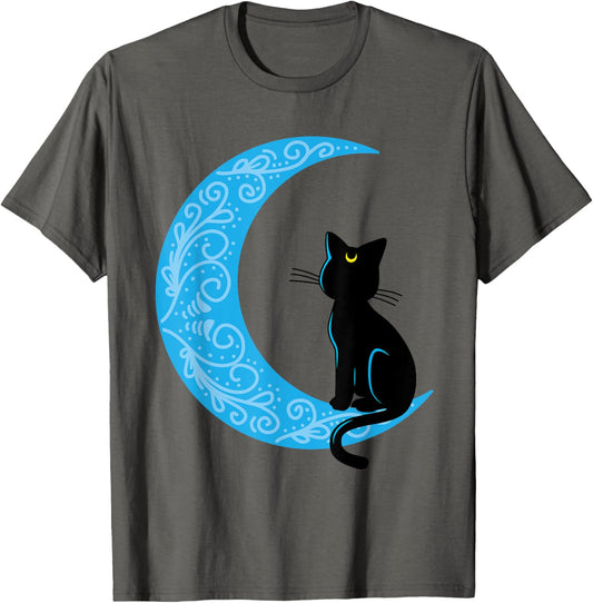 Black Cat Crescent Moon Sailor Mom T-Shirt T-Shirt