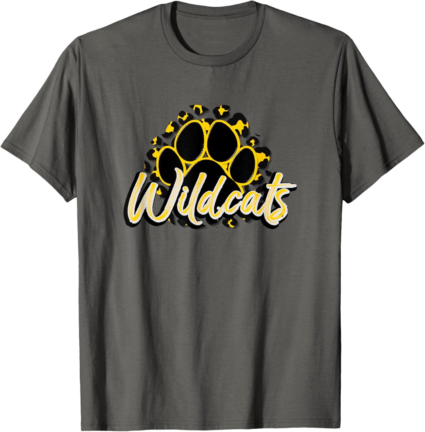 Wildcats Yellow Black Cheetah School Sports Fan Team Spirit T-Shirt