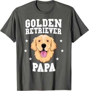 Golden Retriever Papa Father Fur Dad Dog Puppy Adopt Puppy Men Women Kids T-Shirt