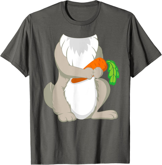 Rabbit Costume T-Shirt for Halloween Bunny Animal Cosplay T-Shirt