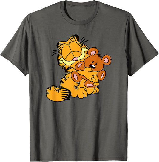 Garfield Hugging Pooky Cartoon Cat T-Shirt