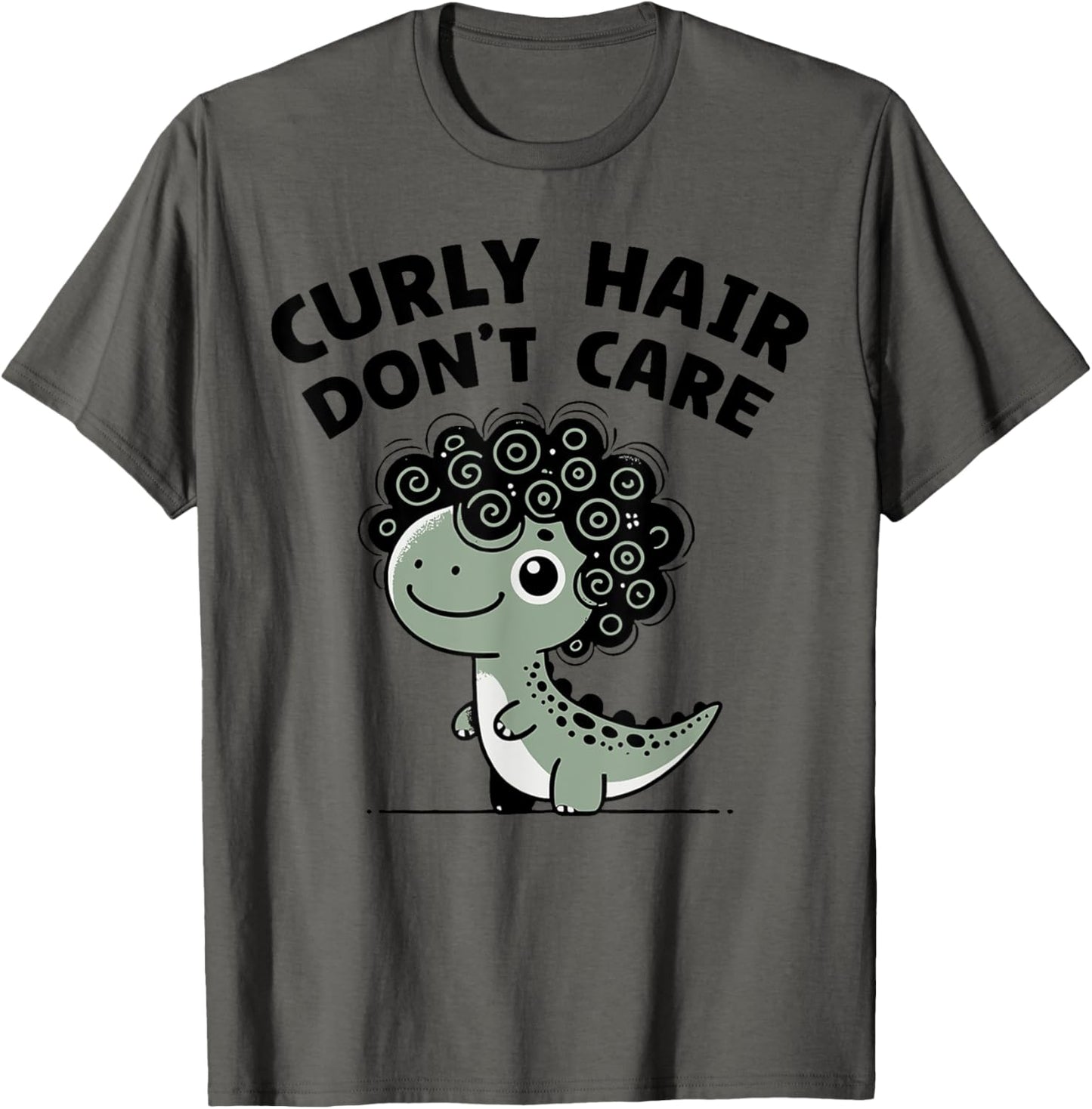 Vintage Funny Meme Cute Dinosaur With Curly Hair T-Shirt