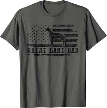 Great Dane Dad Distressed American Flag Patriotic Dog Men T-Shirt