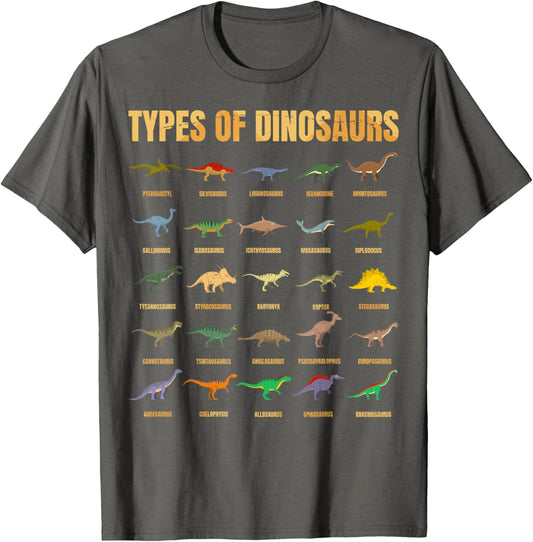 Types of Dinosaurs Dino Identification - Cute Sweet Vintage T-Shirt