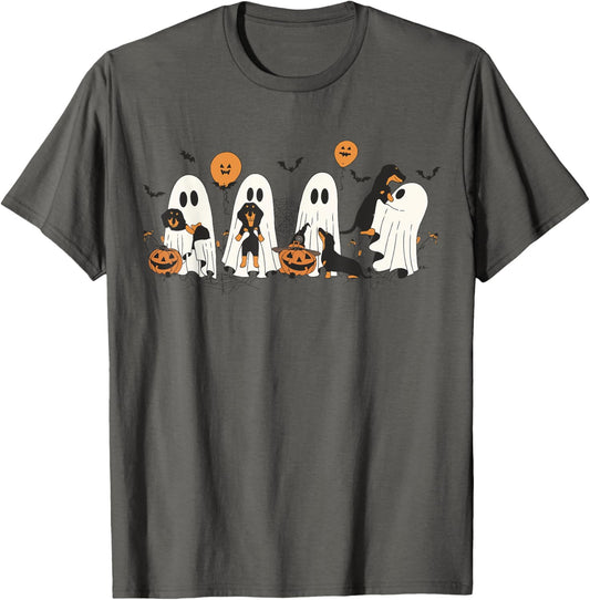 Cute Ghost Dachshund Halloween Doxie Mom Men Women Kids T-Shirt