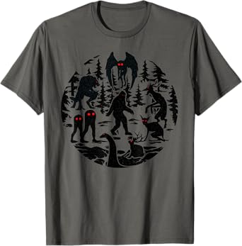 Bigfoot Loch Ness Monster Mothman And Others! Funny Cryptid T-Shirt
