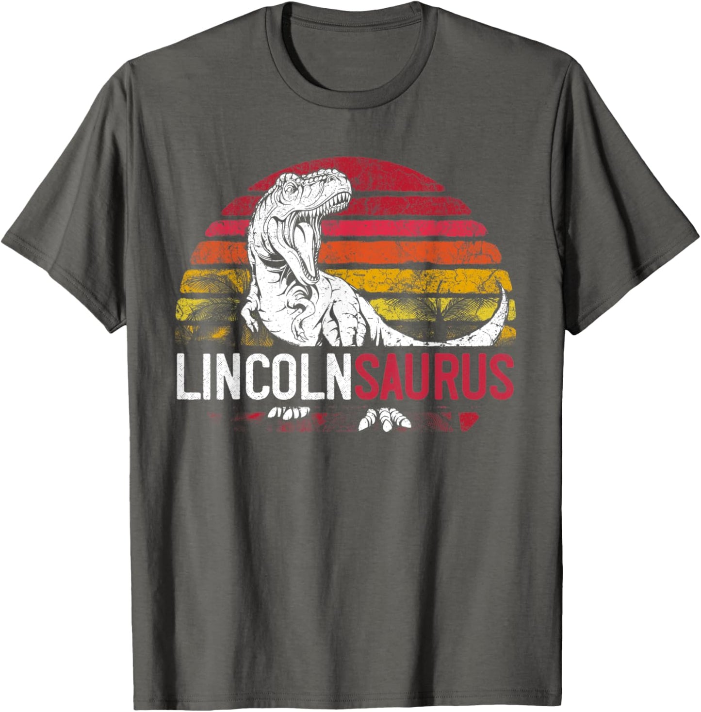 Lincoln Saurus Funny Personalized Dinosaur T Rex Name Gift T-Shirt