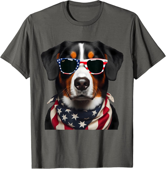 Entlebucher Mountain Dog 4th Of July American Owner USA Mom T-Shirt