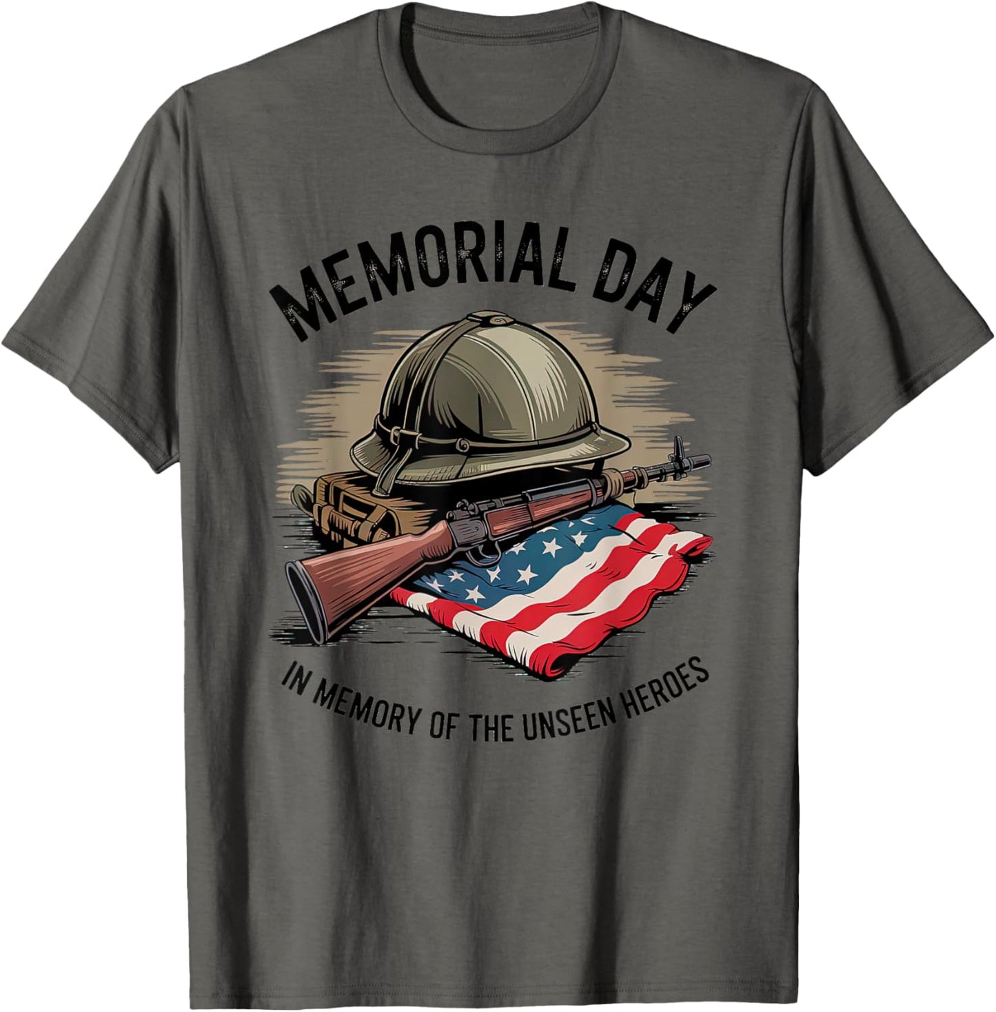 Memorial Day Honor Fallen Heroes Military Boots Dog Tags T-Shirt