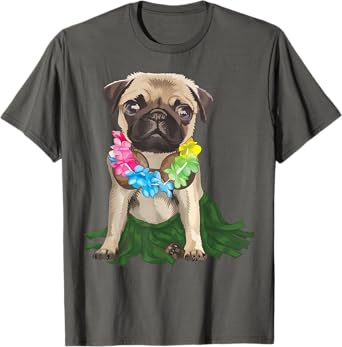 Pug Hawaiian Hula Dance Shirt | Cool Aloha Animal Funny Gift T-Shirt