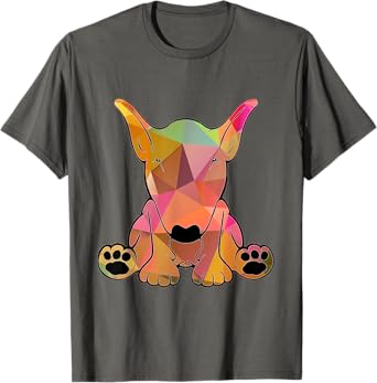 English Bull Terrier Dog with Geometric Pattern T-Shirt