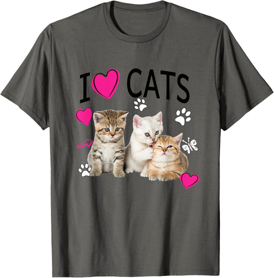I Love Cats Tee | Cat lover Tee - I love Kittens T-Shirt