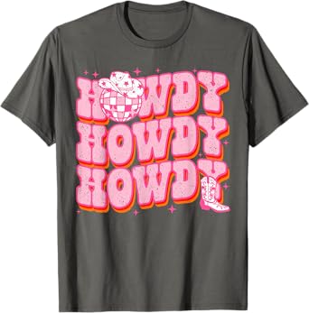 Rodeo White Howdy Western Retro Cowboy Hat Southern Cowgirl T-Shirt