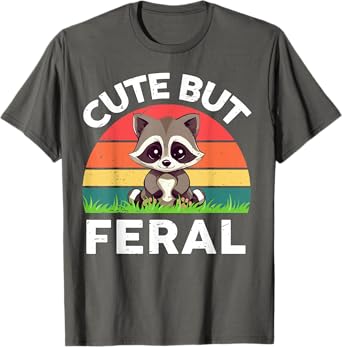 Raccoon Cute But Feral Toddler Boy Funny Raccoon Meme T-Shirt