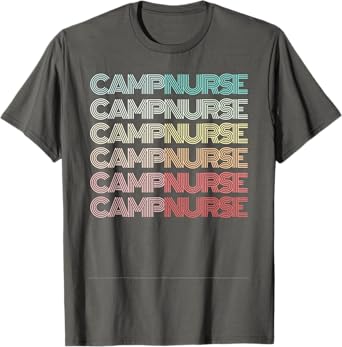Retro CAMP NURSE Groovy Nursing Student Camping Medical RN T-Shirt