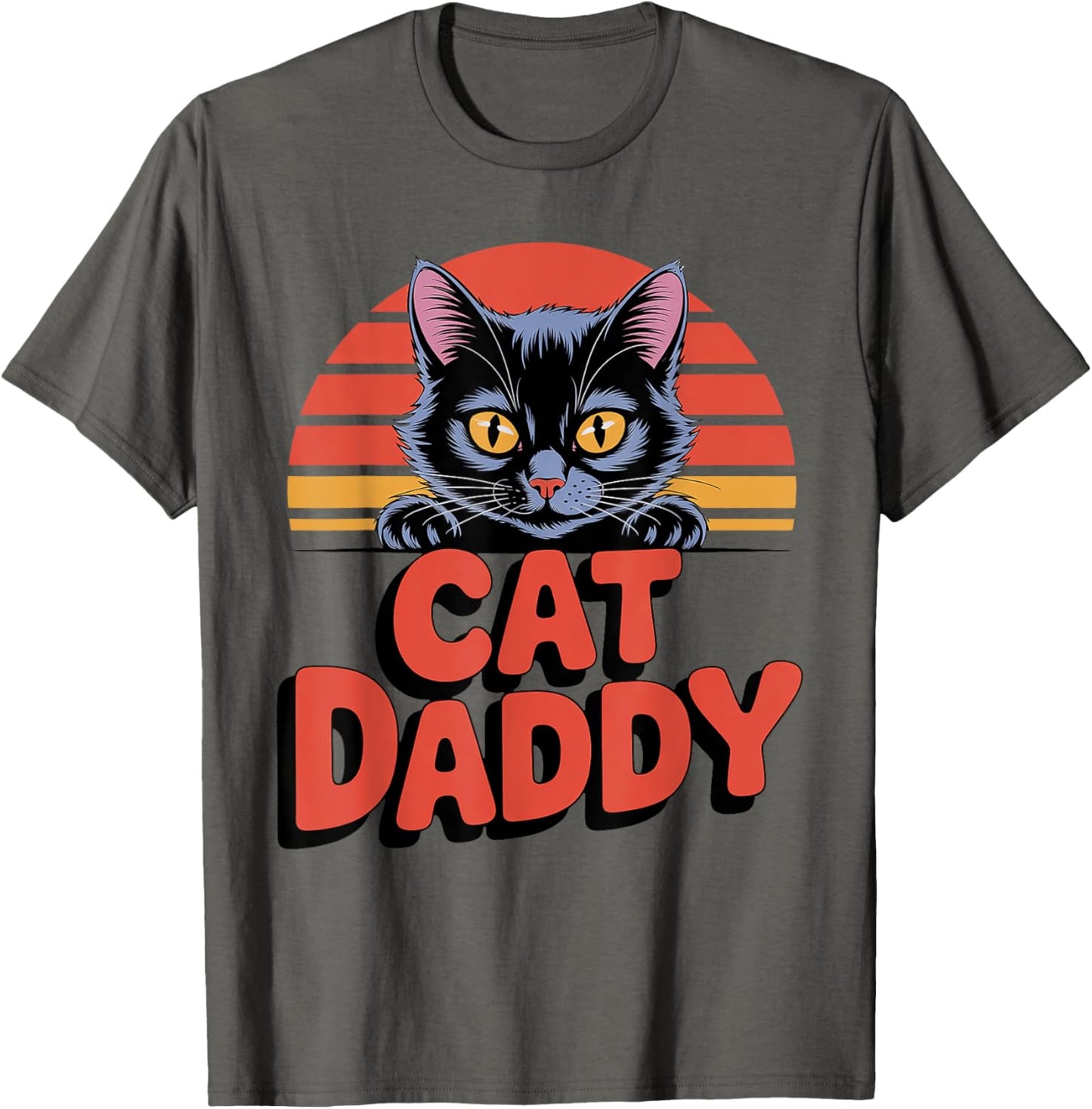 Funny Retro Cat Daddy Vintage Dad Fathers Day Cat Lovers T-Shirt