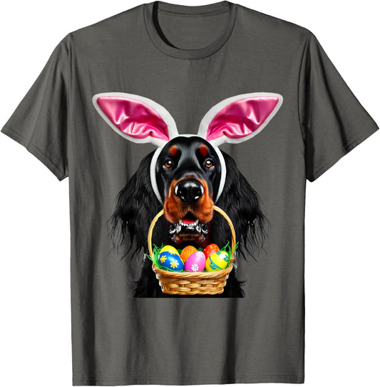 Cute Bunny Ears Gordon Setter Dog Easter Egg Hunt Owner Mom T-Shirt