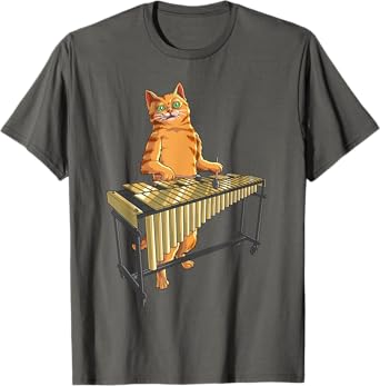 Funny Cat Playing Vibraphone | Cool Animal Musicians Gift T-Shirt