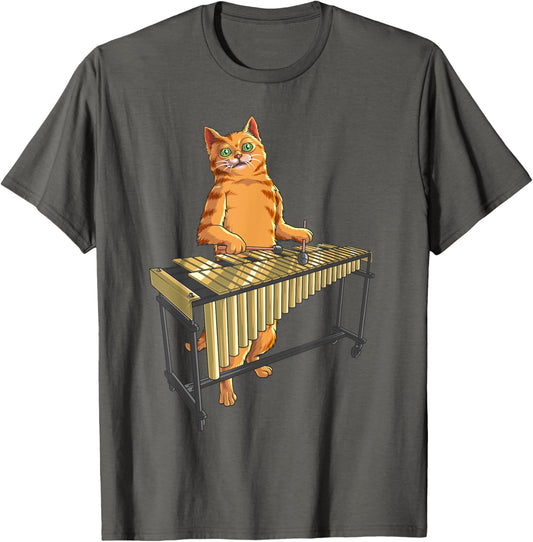 Funny Cat Playing Vibraphone | Cool Animal Musicians Gift T-Shirt