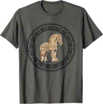 Greek Mythology Odyssey Greek History Trojan Horse Greek Key T-Shirt