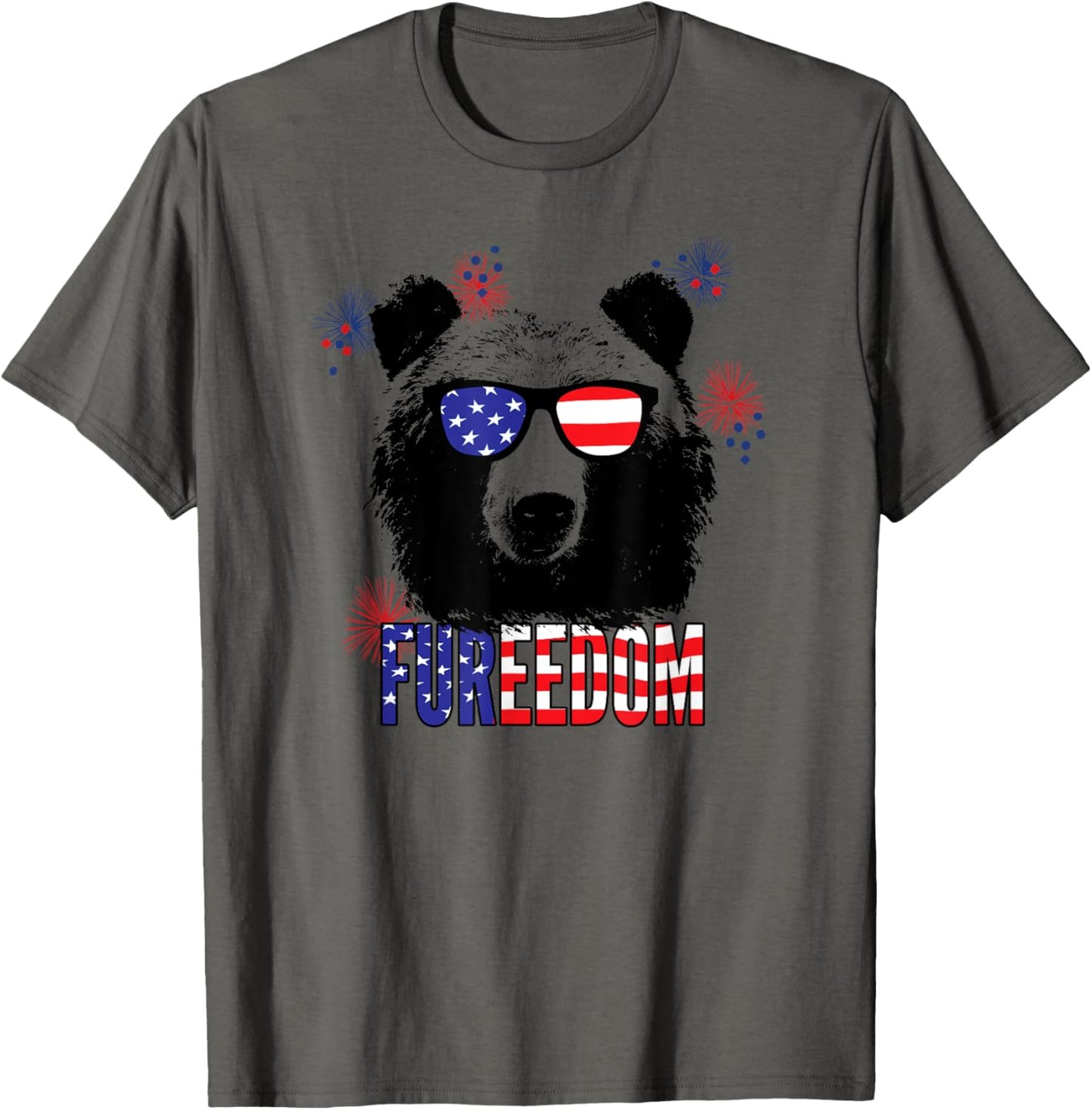 Patriotic Bear Shirt American Flag Day 4th of July Women Kids Men T-Shirt