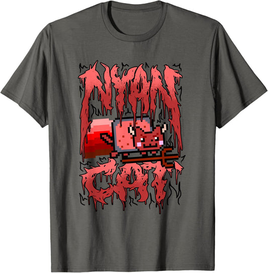 Heavy Metal Devil Cat Funny Internet Meme T-Shirt