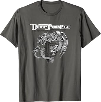 Deep Purple Official Battle Rages On T-Shirt - Grey, Unisex-Adults, Short Sleeve, Classic Fit, Crew Neck, Small