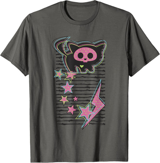 Kit Cat Vintage Pink Electric Lightning Icons T-Shirt