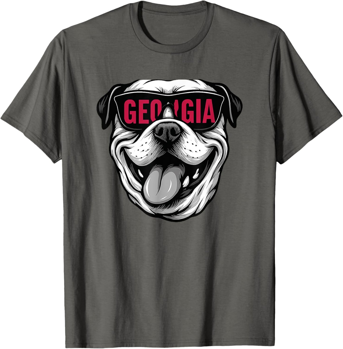Georgia GA Vintage Athletic Sports Design Red. GA Dog Lovers T-Shirt