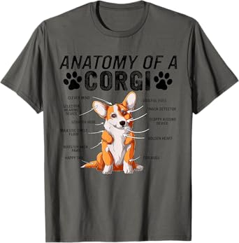 Anatomy of a Corgi Dog Funny Corgi T-Shirt