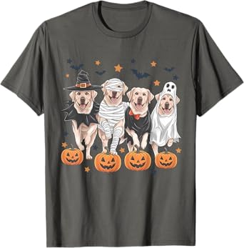 Retro Witch Labrador Retriever Halloween Labrador Dog Lover T-Shirt