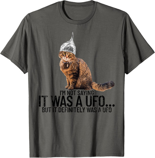 Conspiracy Cat UFO Conspiracy Theory Aliens Tin Foil Hat T-Shirt