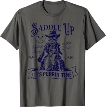 Cat Cowboy Retro Vintage T-Shirt