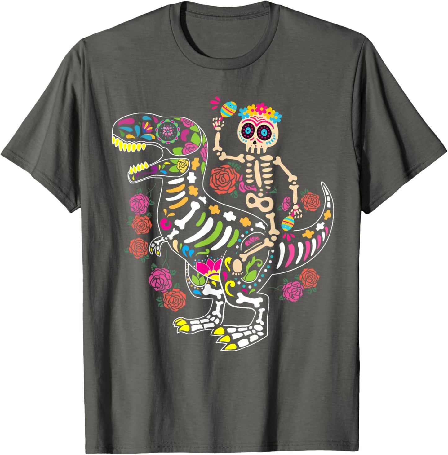 Dia De Los Muertos Skeleton Dino Skull Mexican Boy Toddler T-Shirt