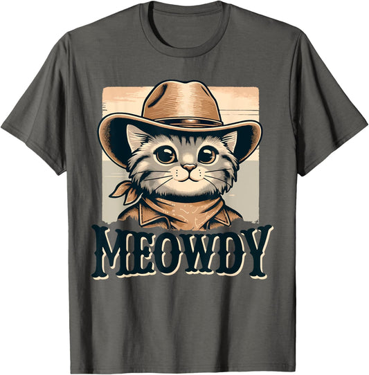 Cat Cowboy Funny Mashup Meowdy Western Country Music Cat T-Shirt