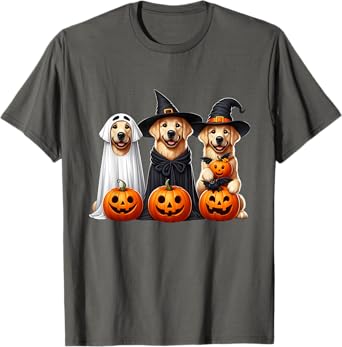 Golden Retriever Ghost Halloween Dog Lovers Men Women Kids T-Shirt