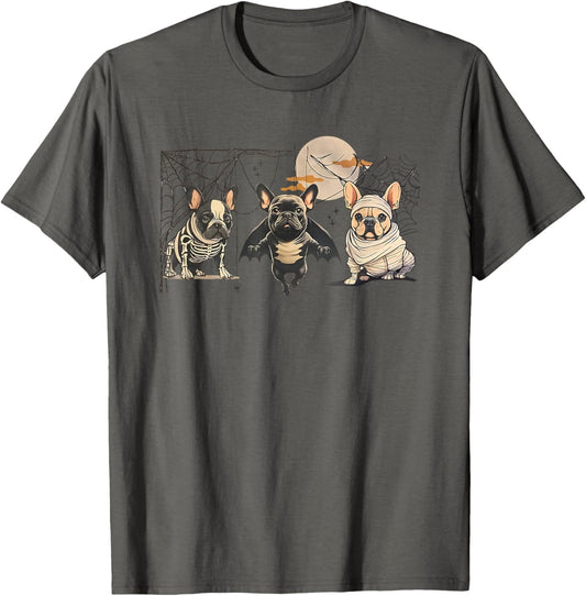 Frenchie Halloween Bleached French Bulldog Spooky T-Shirt