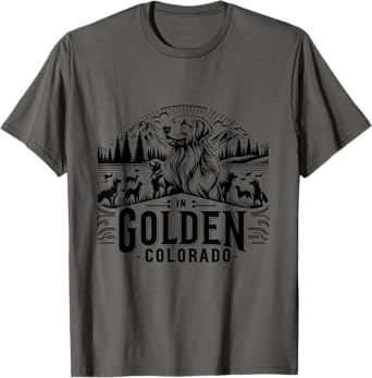 Vintage Golden Retrievers in Golden Colorado T-Shirt