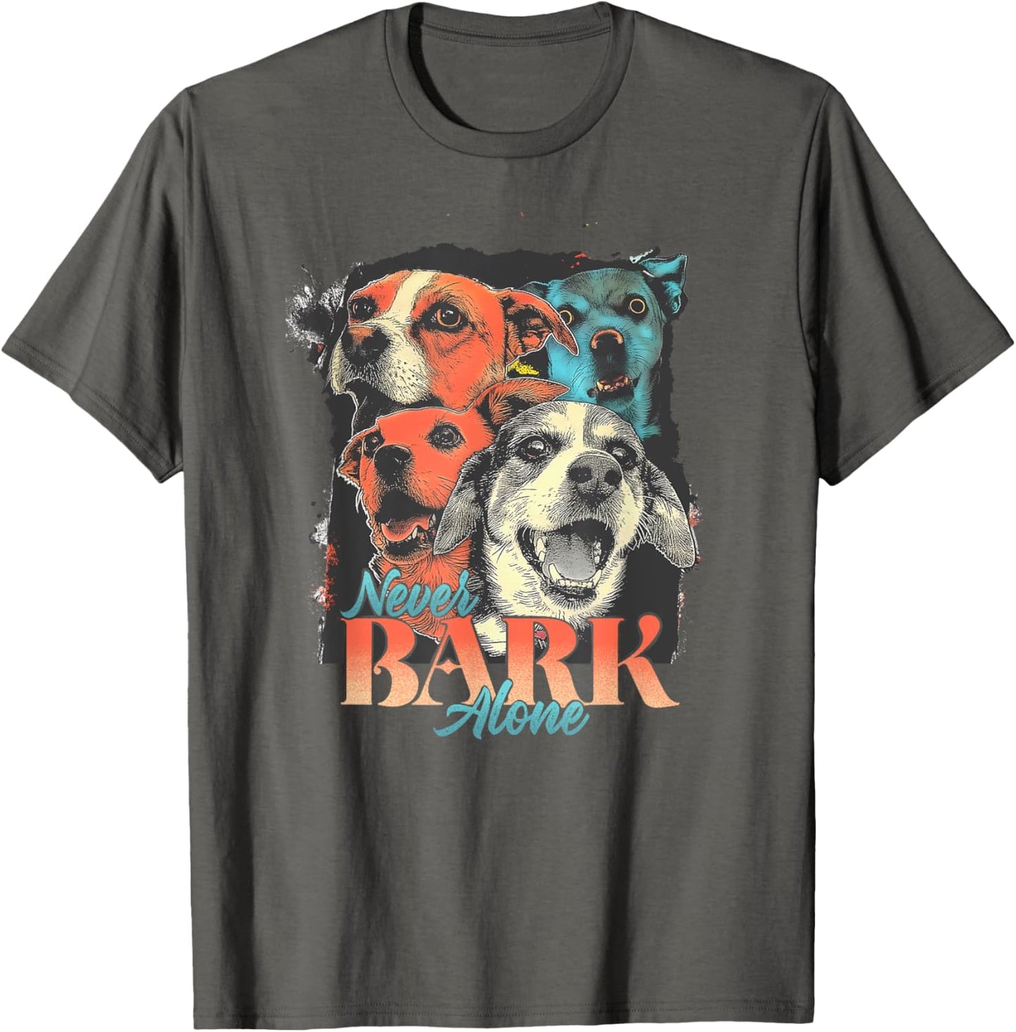Never Bark Alone Funny Retro Beagle Graphic T-shirt