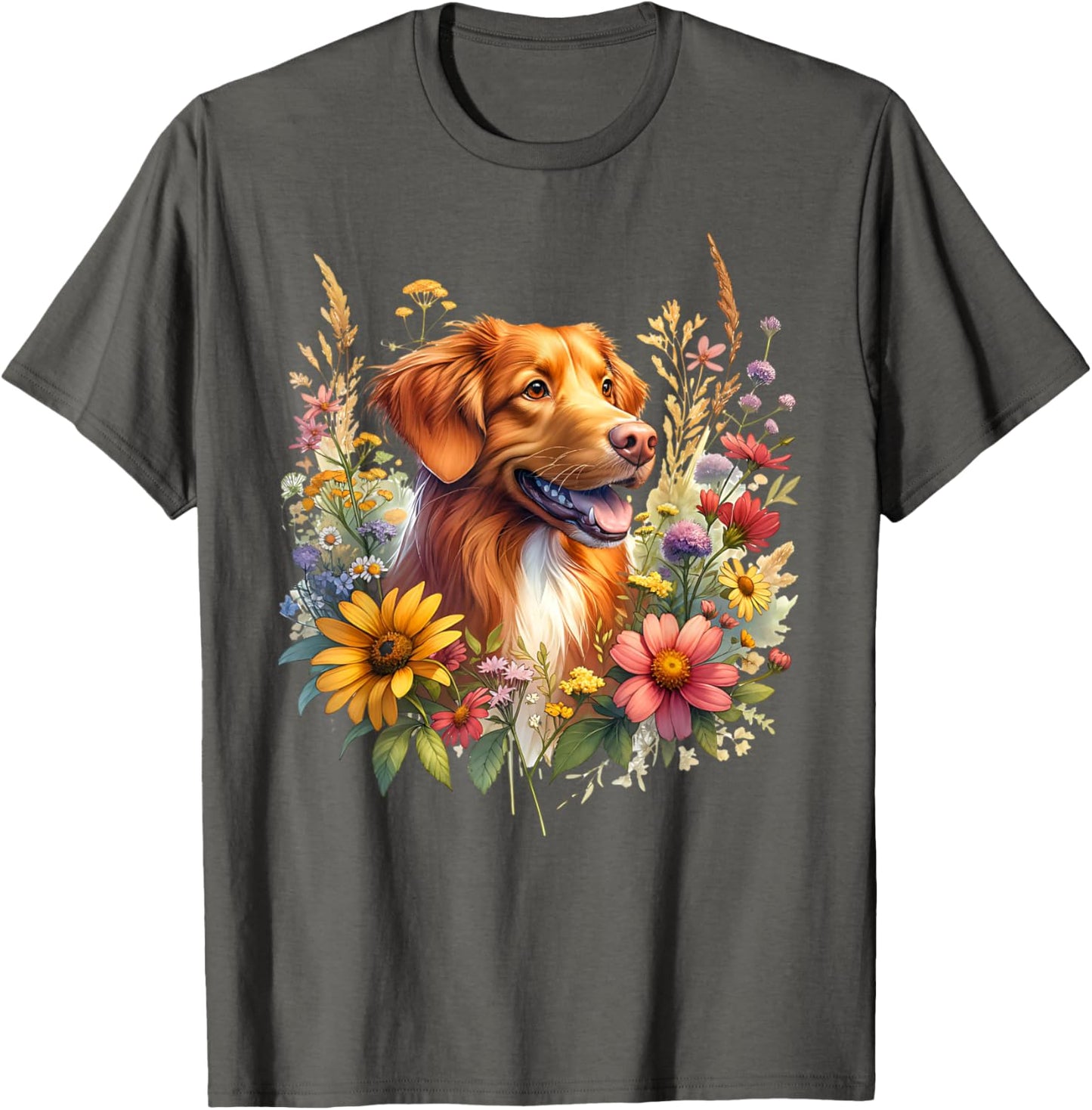 Nova Scotia Duck Tolling Retriever Dog Summer Wildflowers T-Shirt